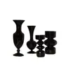 Jarrón Negro de Vidrio Vintage Estilo Francés Contenedor Hidropónico para Flores para Sala de Estar Arreglo Floral Escritorio Decoración del Hogar