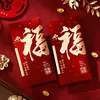 Envelopes Vermelhos de Ano Novo 2027, Envelopes Vermelhos Foscos com Glitter, Envelopes Tradicionais Chineses com Caligrafia Dourada em Relevo para Presente de Ano Novo
