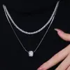 Cadena de Suéter de Doble Capa con Cuentas de Transferencia, Exquisita, de Moda, de Nicho, Collar Sencillo y Elegante para Mujeres con Cintura Pequeña