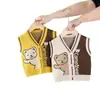 Cardigã Suéter Colete Infantil 2026 Novo Estilo Roupa Externa para Meninos Colete Fino para Bebê Menino Tricô Estiloso Primavera e Outono Jaqueta sem Mangas