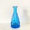 Jarrón de Cristal Transparente en Relieve Estilo Francés de Lujo Vintage para Entrada Adornos para el Hogar Estilo ins Jarrón de Bolsillo para Sala de Estar