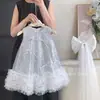Blue Town 2026 Novo Vestido para Meninas Verão Estiloso Saia para Meninas Vestido Deslumbrante de Malha com Lantejoulas