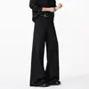 Calça Jeans Flare da Moda Marca Cl Estilo Nápoles Preta Solta Casual com Efeito Drapeado Calça Social de Perna Reta para Homem
