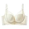 Lencería Sexy de Encaje con Copas Caladas para Mujeres con Senos Grandes, Retractora de Senos Ajustable, Sujetador Transpirable de Copa No Vacía, Estilo Delgado