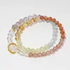 [color soda] alta calidad natural cristal de aguamarina pulsera mujeres cristal de fresa torre púrpura de cristal pulsera venta al por mayor
