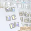 8 * 10mm rectangular ángulo recto caramelo de roca diamante clavo belleza cubo de hielo grande celebridad de internet fondo puntiagudo vidrio de color cristal diamante clavo joyería