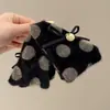 Accesorio para el cabello de pinza de tiburón marrón, de bajo volumen, esponjoso, para peinado semi-recogido, pinza grande de oso para el cabello, pinza de garra con orejas de gato y borla elegante para mujer