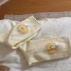 Calcetines Finos para Mujer para Primavera y Verano, Lindos Calcetines de Algodón Absorbentes de Sudor con Dibujo de Cabeza de Oso de Terciopelo Estilo Ins, Calcetines de Media Pantorrilla Ioulor