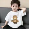 Camisetas Estampadas Suaves de Algodón Puro de Verano para Niños Mayores, Elegantes Camisas de Manga Corta con Cuello Redondo Estilo Coreano, Ropa Infantil, Playeras de Manga Corta para Niños