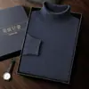 Suéter Masculino de Cashmere com Gola Lapela para Outono e Inverno Casual de Negócios para Jovens e Meia-Idade Suéter Tricotado de Cor Sólida Top Camada Base Solto