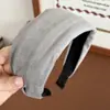 Diadema de Terciopelo de Ala Ancha Color Retro Maillard Estilo Coreano, Pinza para el Cabello de Diadema de Caña Alta Elegante para Mujeres