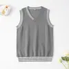 Chaleco para Niños Chaleco de Uniforme Escolar para Estudiantes Estilo Universitario Chaleco Superior Suéter Gris para Niños Grandes Chaleco de Uniforme Escolar Tejido Uniforme
