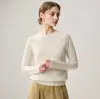 Nuevo suéter de cachemir 100% puro para mujer, cuello redondo, estilo pullover, color liso, corte holgado, cálido, prenda base de punto para otoño e invierno