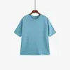 Camiseta casual de manga curta com barra dobrada e gola redonda para mulheres plus size, estilo outono 2026, top de malha solto versátil para mulheres plus size 25052