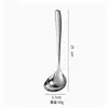 Cuchara de Sopa de Acero Inoxidable 304 al por Mayor para Uso Doméstico, Cuchara Dorada para Olla Caliente, Cuchara para Porridge Profundizada y Engrosada, Cuchara Grande para Servir y Beber Sopa