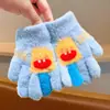 Luvas Infantis com Dedos Separados, Luvas Tricotadas Estilo Coreano para Meninos com Cinco Dedos, Luvas de Inverno Quentes para Alunos do Ensino Fundamental, Bebês Meninos e Meninas, Ciclismo