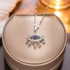 [Acero de Titanio] Cruz Micro-Incrustada Lujo Accesible Transfronterizo Ojos de Zircón Exquisito Collar Micro-Incrustado Moda para Mujer Cadena de Clavícula de Moda Fabricante