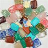 Colgante Rectangular Piedra Natural Cristal Ágata Rectangular Multicolor Colgante de Collar Accesorios para Collares Fabricante