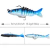 Nova isca de pesca multi-seção com chumbo 16,5g isca macia de cauda em T multi-seção isca peixe artificial