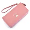 Cartera de Nuevo Estilo para Mujer con Doble Cremallera, Bolso Clutch Largo, Patrón Pebbled Sencillo a la Moda, Gran Capacidad, Doble Capa, Bolso para Teléfono Móvil