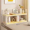 Organizador de escritorio, estantería simple para el escritorio, estante de almacenamiento para escritorios de estudiantes, gabinete de almacenamiento de hierro para libros en dormitorios