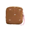 Bolsa de almacenamiento acolchada con forma de lazo para toallas sanitarias, neceser de viaje portátil, bolsa multifuncional para labiales y maquillaje