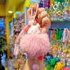 Llavero Original de Campana de Animal Frutal Lindo Llavero para Llaves de Coche Colgante de Bola de Pelo Exquisita Colgante para Teléfono Móvil