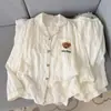 Conjunto de Pijama de Algodón Nube Otoño 2026 Manga Larga Pantalón Largo Cuello de Muñeco de Dibujos Animados Ropa de Casa (Sin Almohadillas para Sujetador)
