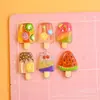 Paleta de helado de fruta simulada, accesorios de resina, pegamento de crema para bricolaje, decoración de funda de teléfono, adornos de mini comida de juguete