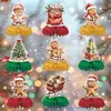 Decoraciones para fiestas temáticas navideñas de productos transfronterizos, abanico de papel de hombre de jengibre, adornos de panal para mesa, hechos a medida