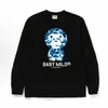 Suministro transfronterizo, venta al por mayor de comercio exterior, camiseta de manga larga de marca de moda BAPE con cabeza de mono, top pesado de tiburón, camiseta interior
