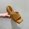 Primer Encuentro Verano Francés Retro Punta Abierta Tacón Cuña Mujer Versátiles Para Ir al Trabajo Elegantes Sandalias de Moda Mules de Tacón Alto
