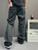 Novos jeans destroyed tie-dye vintage da moda, calças casuais empilhadas lavadas da alta rua da moda para homens