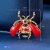 Versión Coreana Broche Lindo de Mariquita y Abeja con Goteo de Aceite Aleación Incrustada con Diamantes Insignia de Insecto Pin Accesorio para Ropa Bolsa