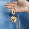 Collar Trenzado de Cuerda con Perlas de Piedra Natural para Mujer, Cadena para Clavícula de Piedra Ojo de Tigre Estilo Chino Nuevo Vintage, Accesorio Largo Colgante para el Cuello con Manchas