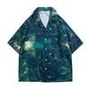 Camisa floral vintage estilo Hong Kong de manga corta con diseño estilo hawaiano tailandés Sense Duffian, elegante camisa holgada para hombres y mujeres