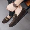 Zapatos Gorro de Punto para Hombre Verano Nuevos Zapatos de Gamuza y Piel Nobuck Joven de una Pierna Perezoso Zapatos de Negocios para Conducir de Moda para Hombres