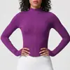 Chamarra deportiva de color liso, ajustada, de alta elasticidad, transpirable, con cuello alto y cierre, para mujer, para deportes, correr, fitness y yoga