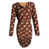 Dropshipping Otoño 2026 Moda Estilo Francés Vestido Estampado Ajustado Bodycon para Figuras Pequeñas 5225