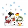 Adesivos de Janela de Natal de Boneco de Neve Fofo de Desenho Animado Adesivos Eletrostáticos de PVC Decorações de Janela para Festa de Feriado Quarto de Crianças Adesivos de Janela de Floco de Neve