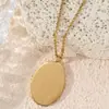 Venta Caliente Transfronteriza Otoño Nuevo Simple Acero Inoxidable Colgante Ovalado Acero de Titanio Collar Accesorios de Venta Caliente para Mujeres Que No Se Desvanecen