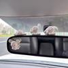 Perro Blanco Pequeño Sonrojado Dibujo Animado Lindo Decoración de Pantalla de Tablero Espejo Retrovisor del Coche Accesorio para Coche