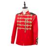 Vestido de Palacio Europeo Ropa de Actuación para Hombre Estudio Fotográfico Anfitrión para Hombre Ropa de Actuación para Club Nocturno con Incrustaciones de Oro Rojo