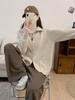 Novedad Otoño e Invierno 2026 Cárdigan de Punto con Solapa y Doble Cremallera para Mujer Suéter de Color Sólido Abrigo Holgado Estilo Japonés y Coreano Top de Moda