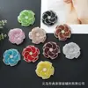 Parche de Tela Exquisito de Alta Gama con Flor de Pedrería 3D Material para Broche Hecho a Mano DIY Accesorios Decorativos para Ropa y Cabello