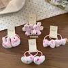 Nueva Serie de Tela Sweetheart Estampado de Amor Niña Pequeña Tendón de Goma Estilo Coreano Lindo Elástico para el Cabello Cuerda para el Cabello de Niña Pinza para el Cabello