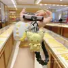 Beige Agua Mismo Estilo Encanto Dorado para Teléfono Oro Puro 999 Peluche Kuromi Hello Kitty Accesorio para Bolso Llavero