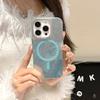 Patrón de Papel de Aluminio Adecuado para iPhone 16 Pro Funda Magnética para Teléfono Lente de Metal Funda para Teléfono Apple 15/14 13 Borde Suave