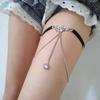 Estilo Garota Sexy Quente Multi-Camadas Strass Borla Corrente Anel de Coxa Diablo Punk Japonês Desejo Puro Pernas Decoração Anel de Perna
