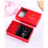 Caja de Regalo para Ventana con 6 Flores de Jabón Joyería Caja de Joyería Regalo Creativo para el Día de San Valentín Set de Regalo Rosa